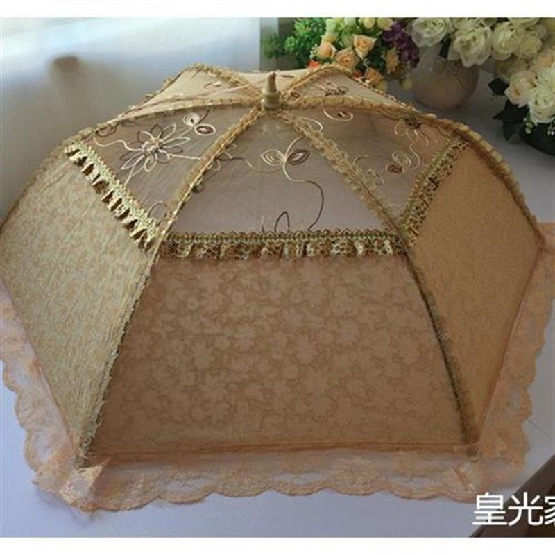 可折叠食物罩盖菜盖大号饭菜伞罩子1高品质蕾丝卫生菜罩餐桌纱罩