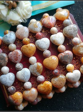 [多款特惠]天然珊瑚玉手链 玉化彩色珊瑚玉爱心随形扁珠手串手链