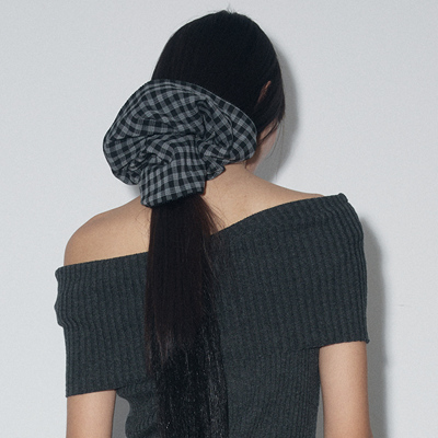 introutro格纹裙摆发圈