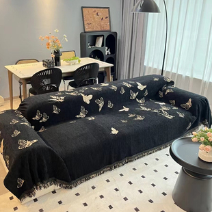 北欧轻奢高级感沙发盖布一整张全盖沙发巾四季通用防猫抓坐垫套罩