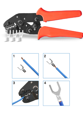 极速冷压接线端子UT4-4叉形U型裸端头UTB6-4/5/6/8/10铜鼻子16-6/
