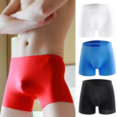 极速UltraThin Sexy Men's Boxer Short Ice SPilk Men Underw