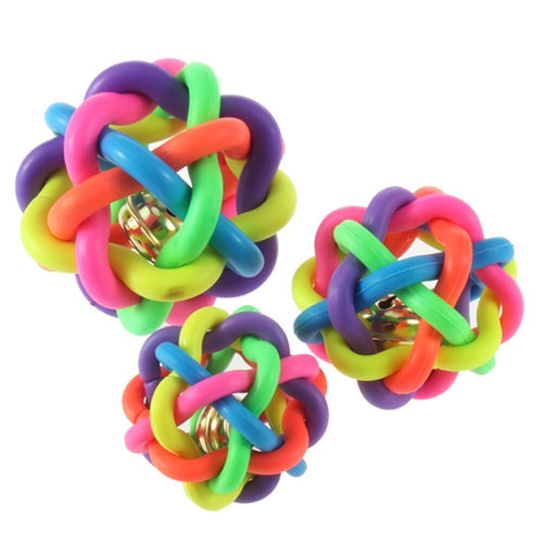 极速1PCSc Dog Puppy Cat Pet Rainbow Colorful Rubber Bell Sou