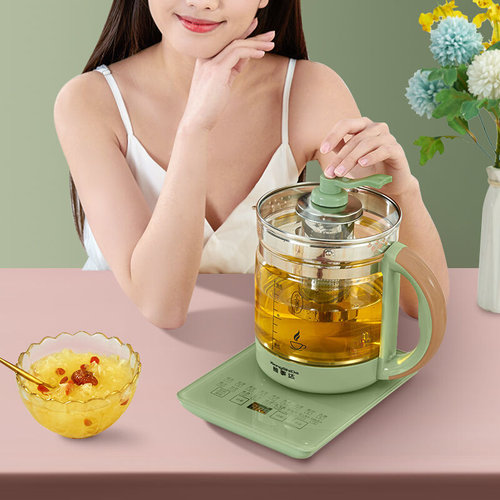 新品新品养生壶小全自动加厚玻璃烧水壶多功能家用煮茶器1Z.8L花