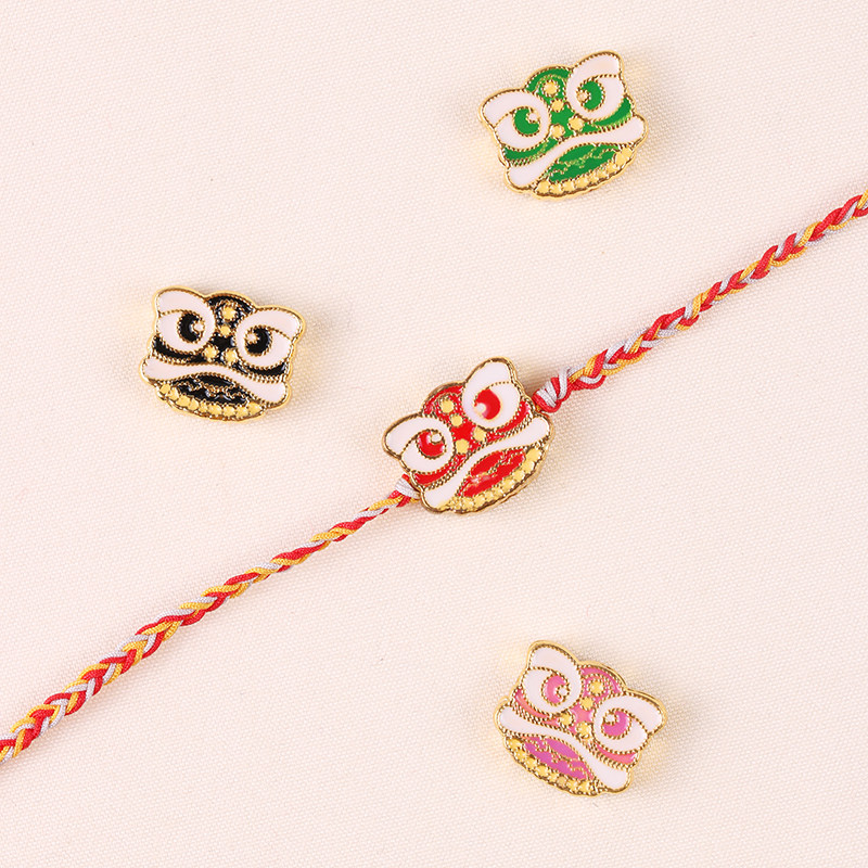 新品小醒狮2mmk孔径金属镀金饰品配件手工编织手链项链吊坠配饰di