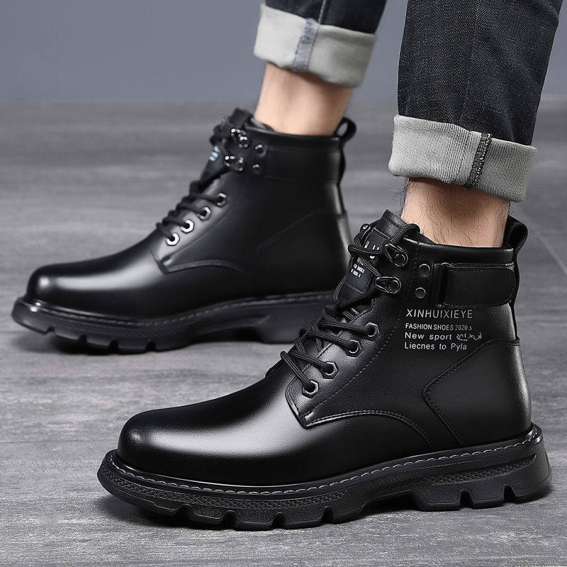 新品马丁靴男款夏季2026新款高帮英伦风黑L色工装机车皮靴子休闲