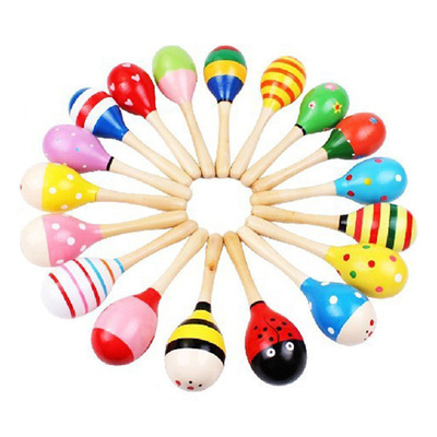 新品1pcs Colorful Wooden Maracas Baby Child MusicUal Instrum