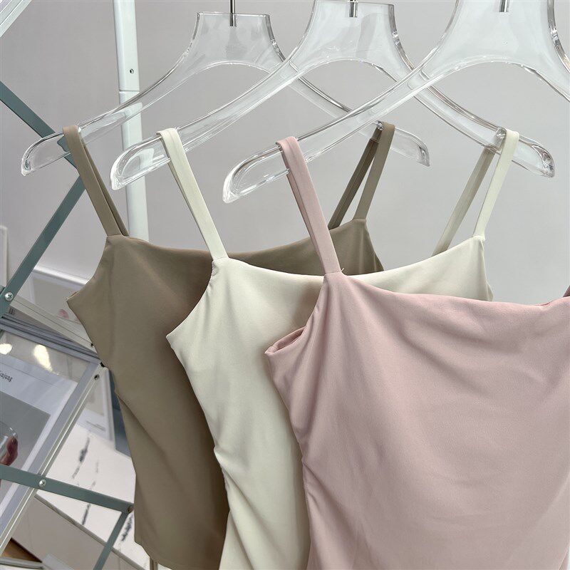 新品吊带运动背心女带胸垫防震外穿速干I健身专用跑步瑜伽美背无