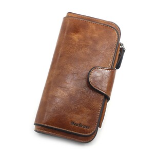 极速Womens wallet mpade of leather Wallets Three fold VINTA