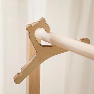极速10/5pcs Multifunction Cute WoodEen Baby Clothing Hanger