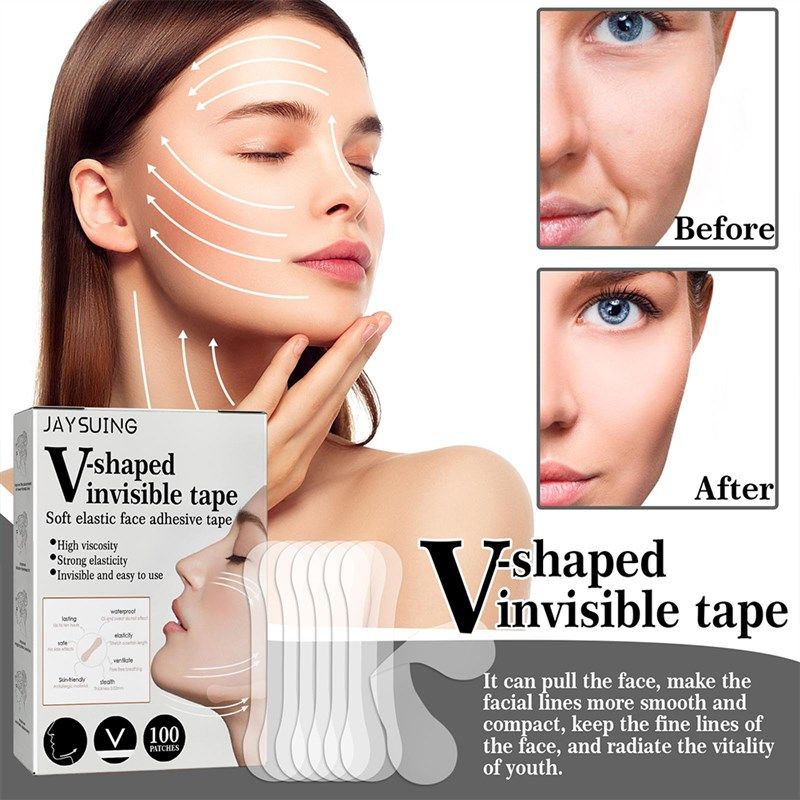 极速100pcs Face Tapes Face Lifting PGatches Invisible Wrinkl