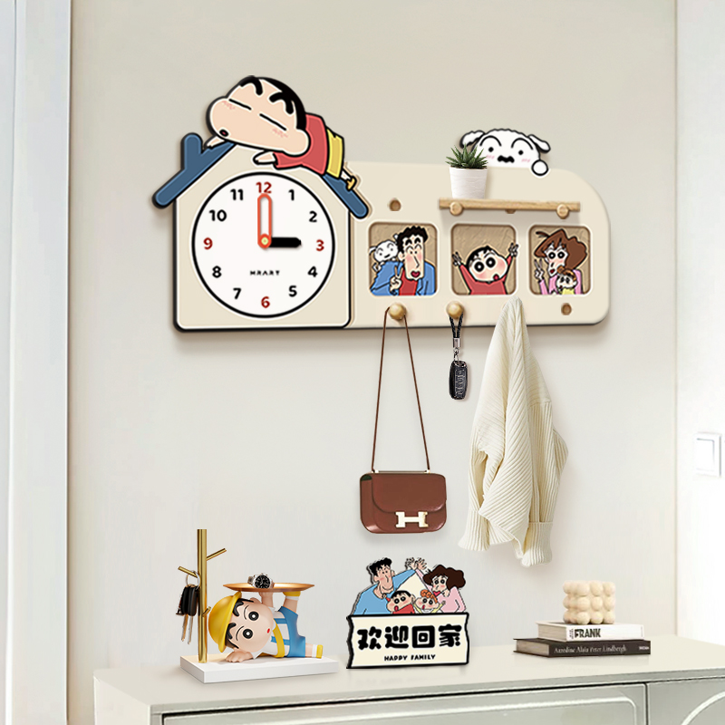 【热销爆款】小新玄关挂钟挂画