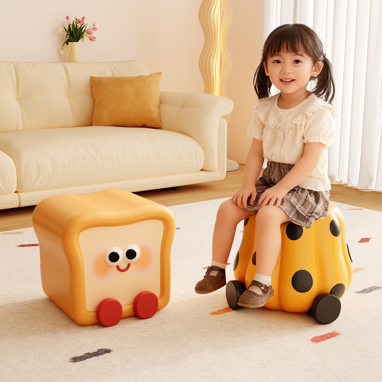 创意南瓜小凳子家用客厅矮凳网红沙发凳可爱坐凳儿童换鞋凳子坐墩,住宅家具,矮凳,淘宝优惠券,粉丝福利购,淘宝优惠卷
