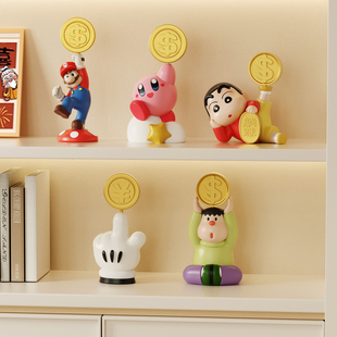 卡通招财转运摆件电视柜台面玄关装 饰公仔手办房间改造小物件礼物