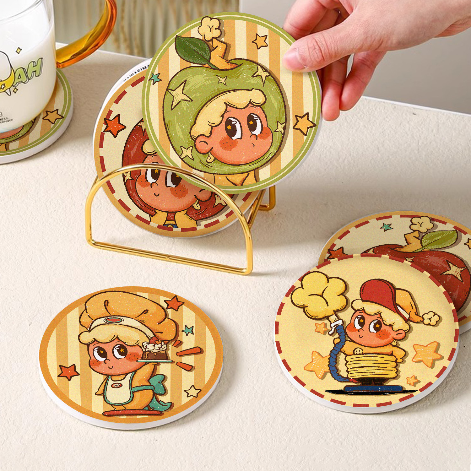 【天猫热销新品】星星人杯垫锅垫