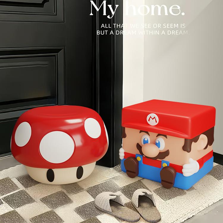 马里奥入户换鞋凳家用门口蘑菇凳