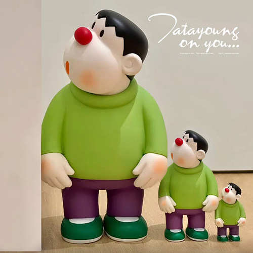 胖虎潮玩手办公仔桌面摆件可爱