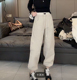 女辣妹百搭宽松抽绳直筒休闲裤 2026新款 裤 街头辣妹白色工装 潮 美式