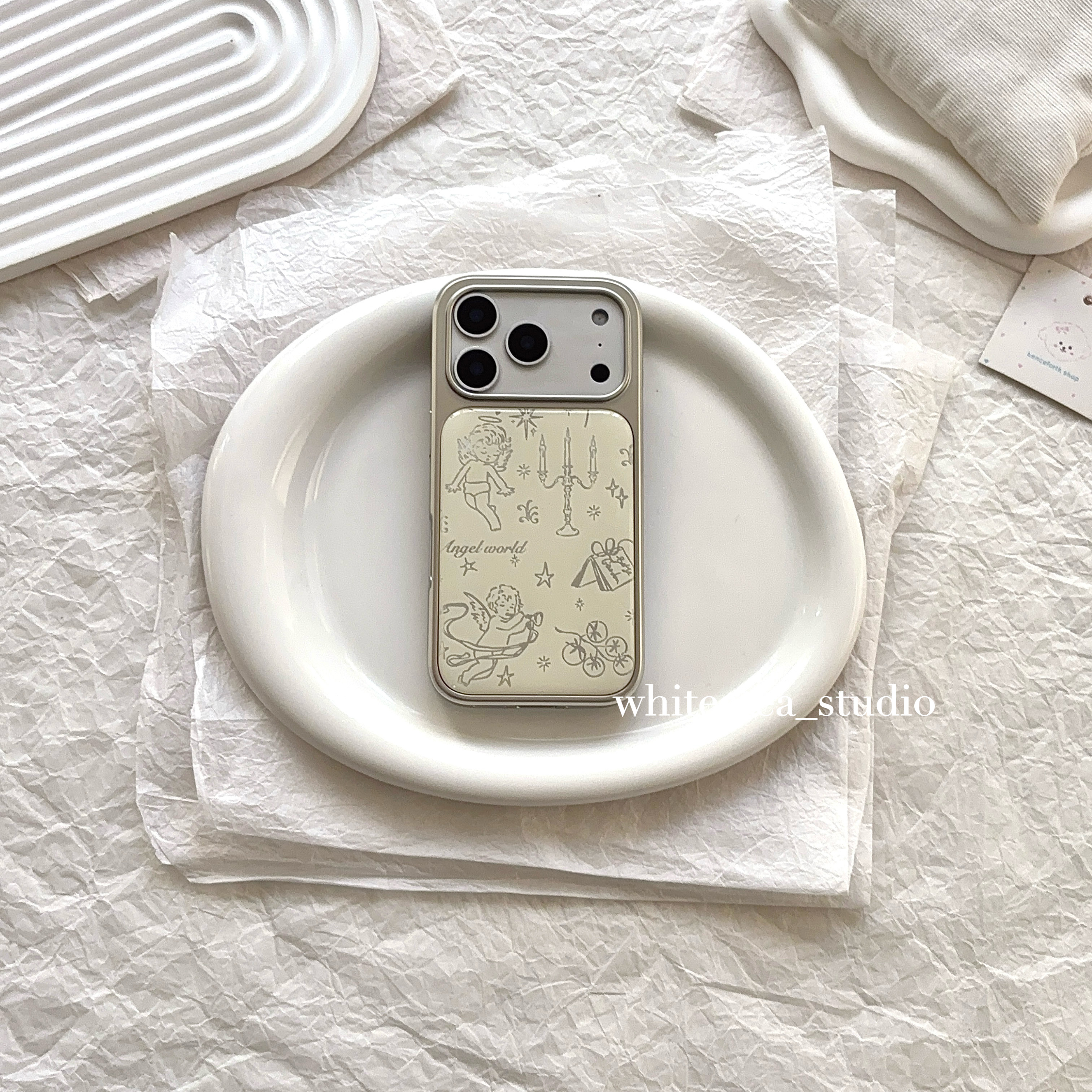 盐白茶ins可爱法式巴洛克电镀奶黄丘比特适用苹果17ProMax手机壳iPhone16小众15新款14高级感13卡通保护套冬,3C数码配件,手机保护套/壳,淘宝优惠券,粉丝福利购,淘宝优惠卷