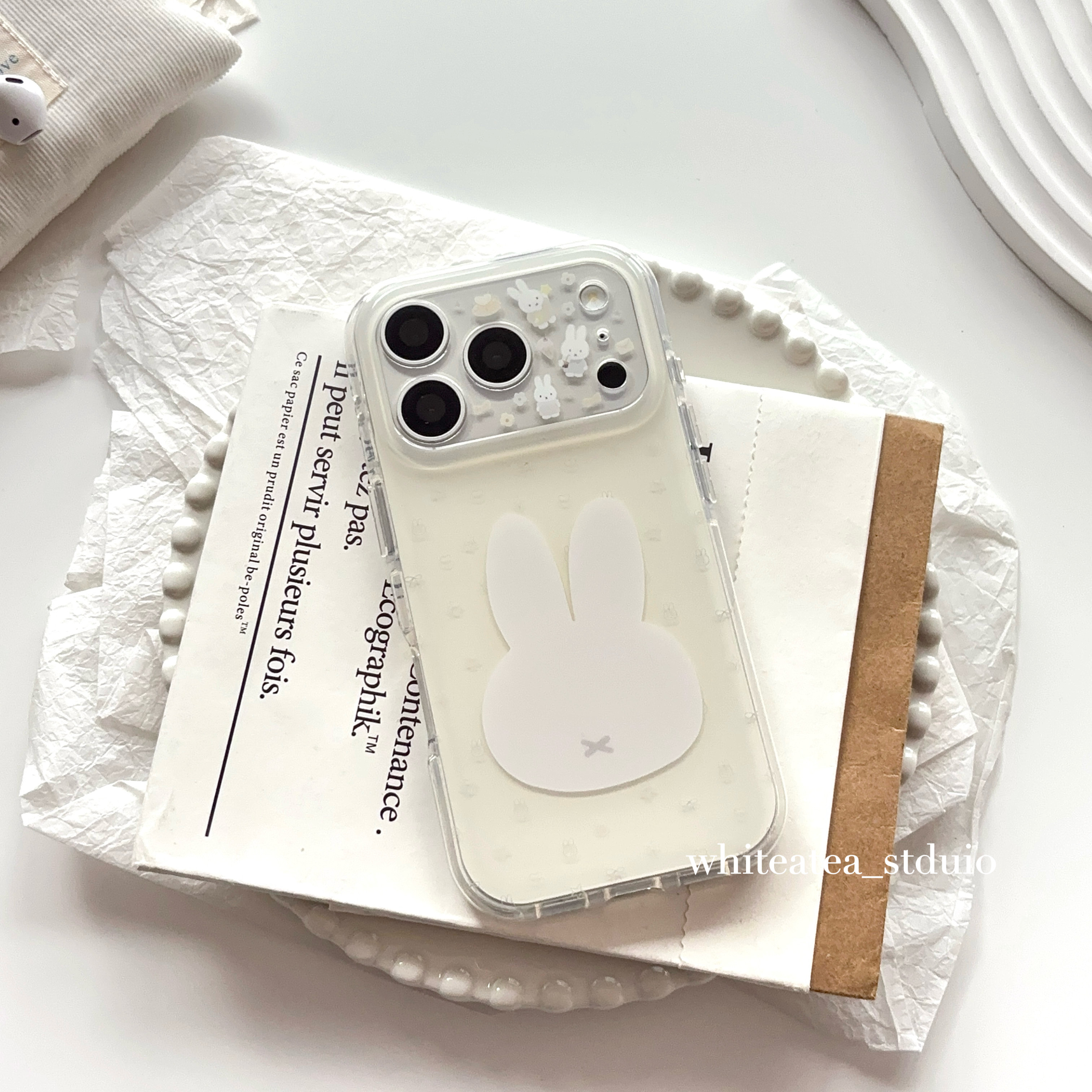 盐白茶ins春夏清新奶黄色兔子头像适用苹果17ProMax手机壳iPhone16小众15新款14高级感13可爱卡通保护套少女