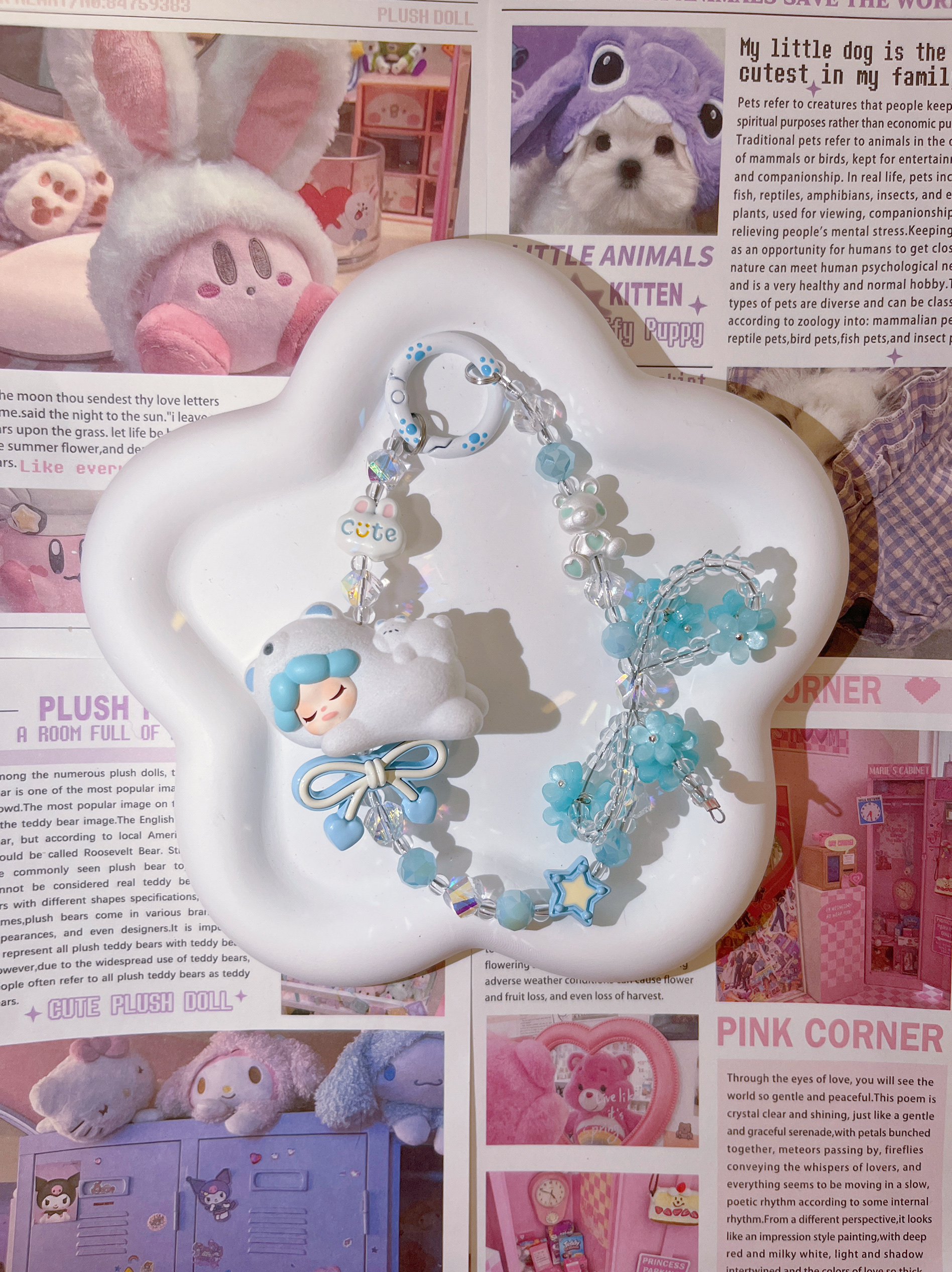 正版泡泡玛特萌粒重工合金手机链包挂汽车链合金链钥匙扣包包挂饰