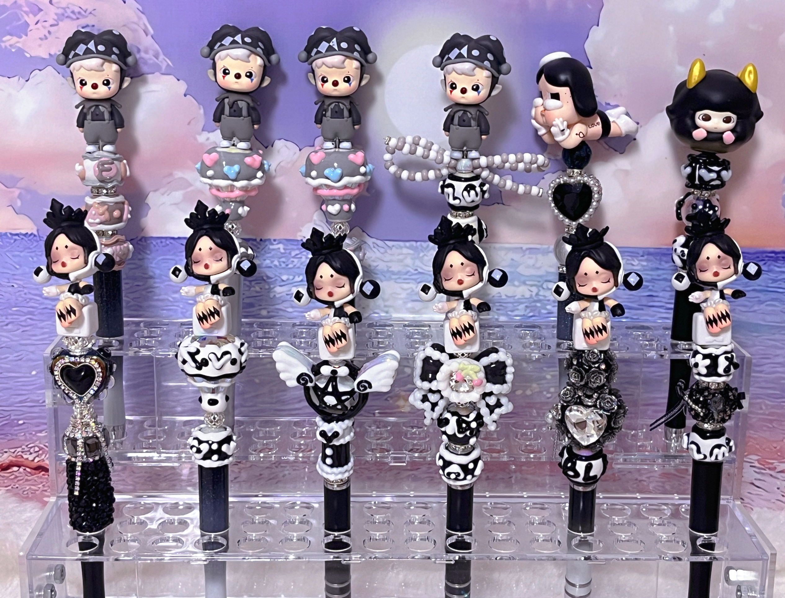 指尖sp/haci小丑（改娃）萌粒重工串珠笔diy圆珠笔学生文具礼物