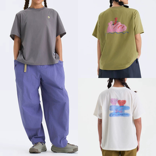 渃素然2026女士夏季新品旅行吸湿速干洞洞布涂画短袖T恤A0261TS32