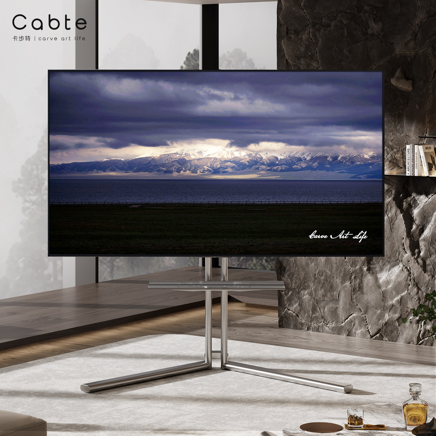 不锈钢电视机移动支架40-75英寸