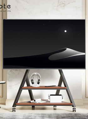 CABTE移动电视支架简约电视柜65/75/80英寸电视艺术挂架落地推车