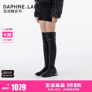 靴瘦瘦靴女 DAPHNELAB達(dá)芙妮泡泡糖過膝靴復(fù)古長(zhǎng)筒靴時(shí)裝
