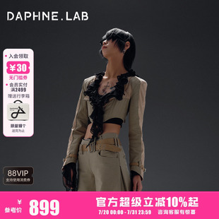 复古沙丘方领鱼骨胸衣结构短款 DAPHNELAB 外套上衣