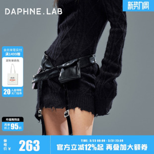 纹腰封女可搭配专属长靴 格纹腰封复古Y2K风格 DAPHNELAB 25FW