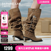 LAB方糖金属高跟过膝靴西部裤 DAPHNE 管骑士靴女 日常版 Jennie同款