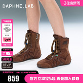 孙芮同款 拳击靴绑带美拉德短靴 DAPHNELAB方糖拳击靴复古质感猎装