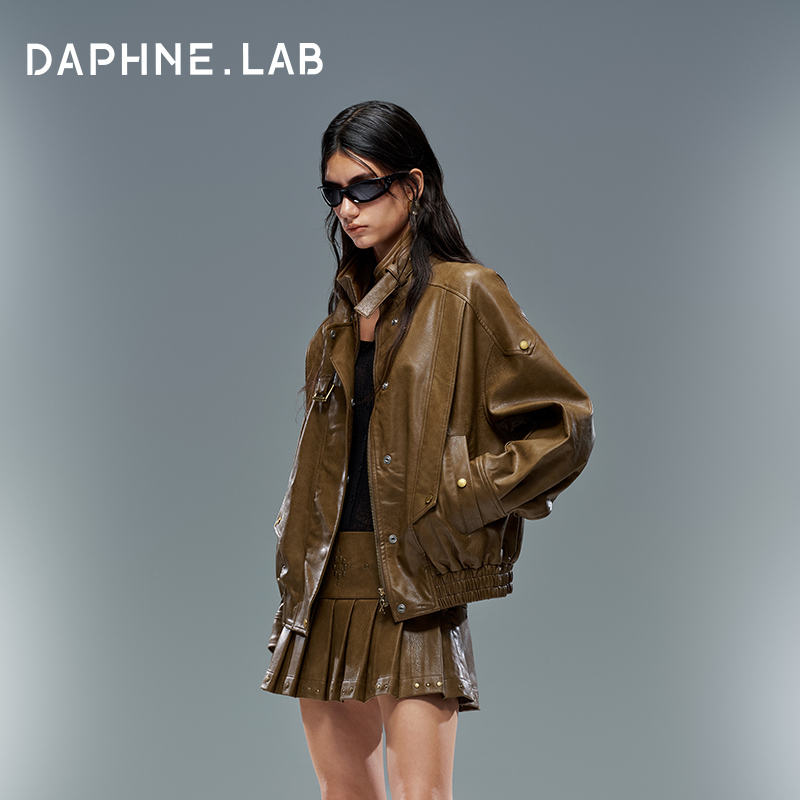 DAPHNELAB25FW宽松廓形皮夹克