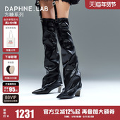 容祖儿同款 骑士高跟靴长靴女鞋 DAPHNE LAB方糖系列腰封过膝靴时尚