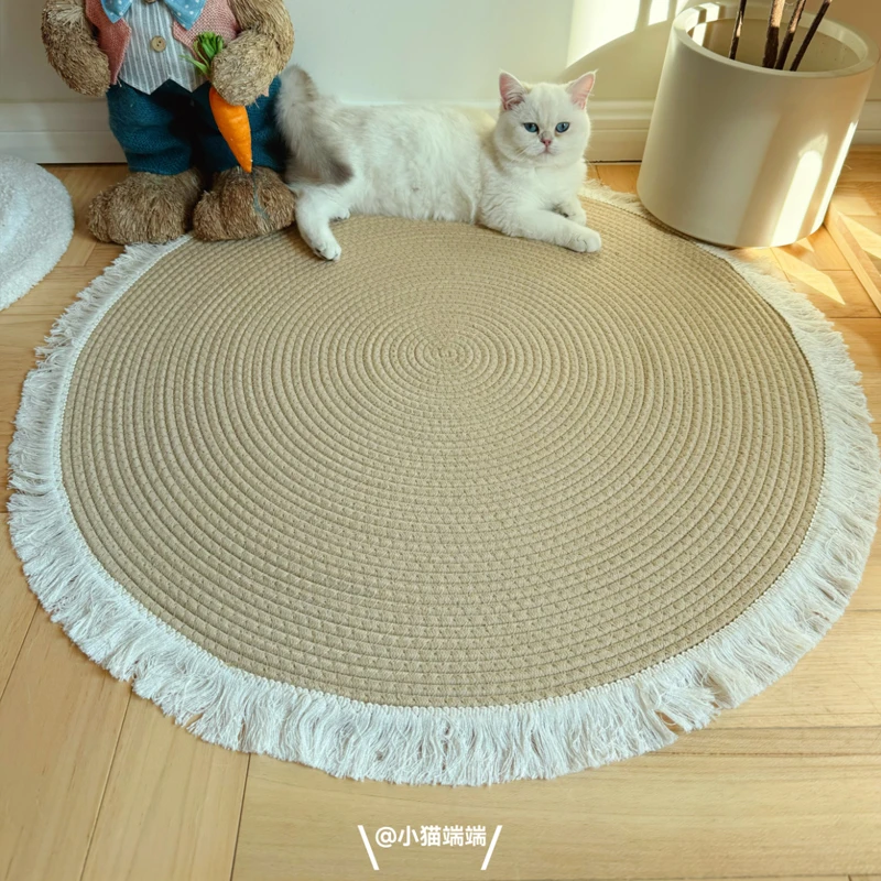 睡垫猫抓板磨爪猫玩具耐磨耐抓不掉屑猫抓垫一体猫窝猫棉绳睡垫