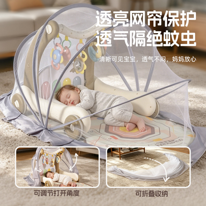 婴儿脚踏琴床铃玩具新生儿见面礼盒音乐益智早教宝宝用品送礼套装