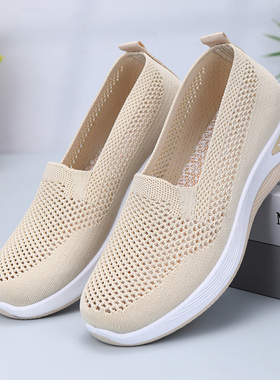 老北京布鞋女夏季新款网鞋透气网面懒人鞋软底防滑网眼妈妈运动鞋