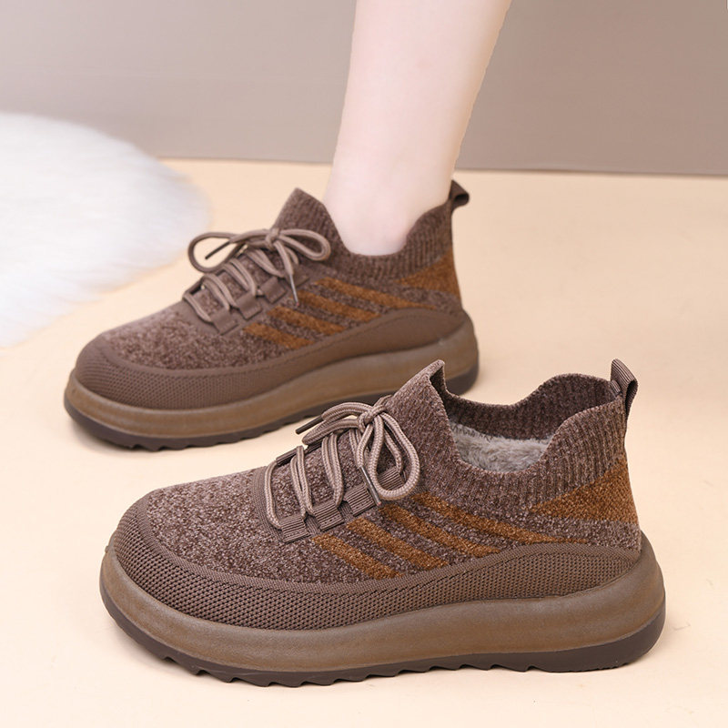 冬季老北京棉鞋女加绒保暖防寒雪地靴加厚防滑休闲妈妈鞋短靴厚底