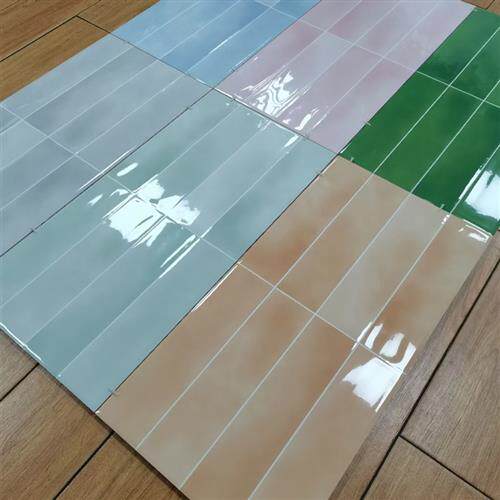 北欧风30x60亮光六条格子墙砖幼儿园厨卫浴室洗手间厕所渐变瓷片