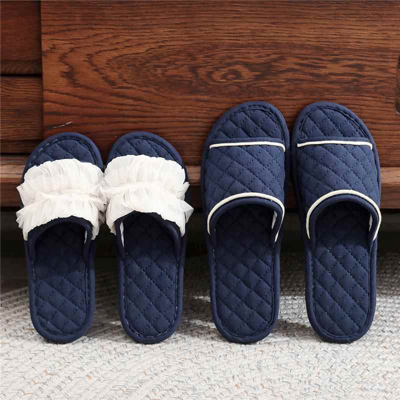 2025新款情侣棉麻布底家居拖鞋不扰民四季室内男女款静音无声地板