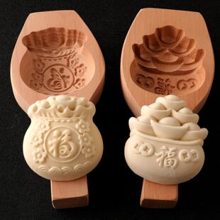 过年做馒头花馍模具山东手工鱼花饽饽家用木质面食工具福寿面花样