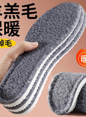 羊羔绒保暖鞋垫冬季加绒棉厚防寒秋冬天男女超软久站防痛吸汗防臭