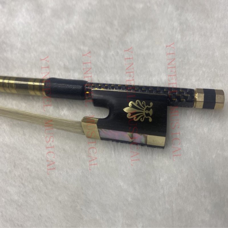 金丝碳纤维孔雀花小提琴弓成人款