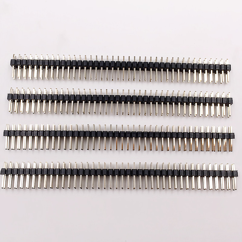 厂家直供2.54mm单排双排针排母电子连接器2*40p双排镀金ROHS排针