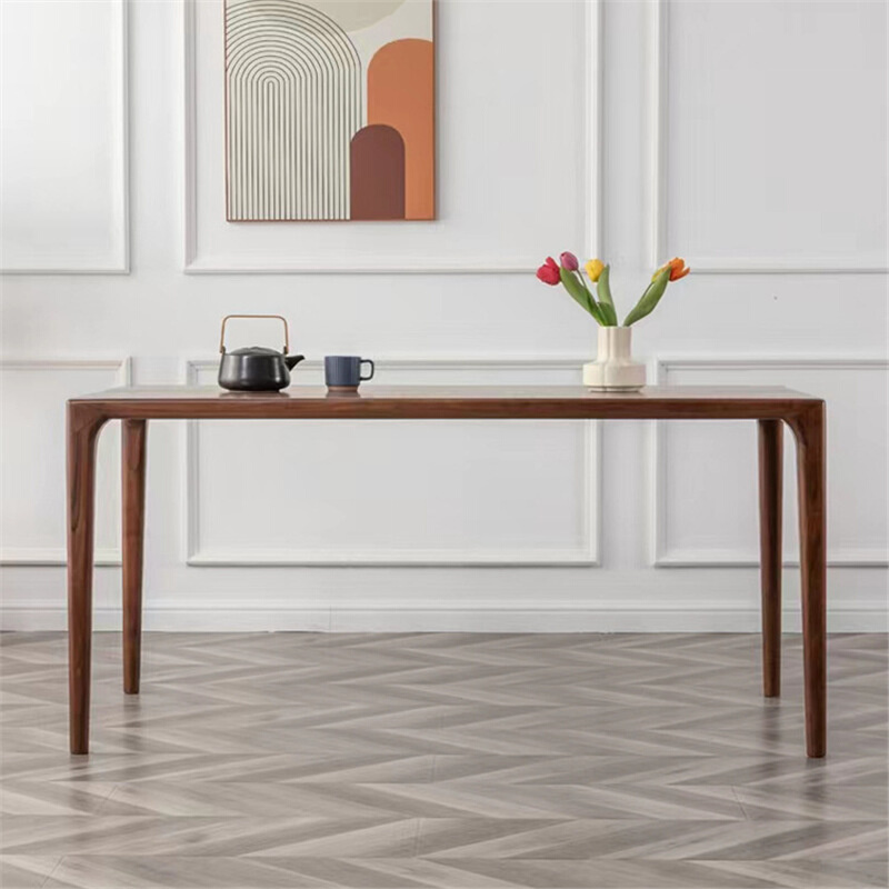 北美黑胡桃木全榫卯加厚桌面餐桌樱桃木实木茶桌白蜡木实木餐桌椅