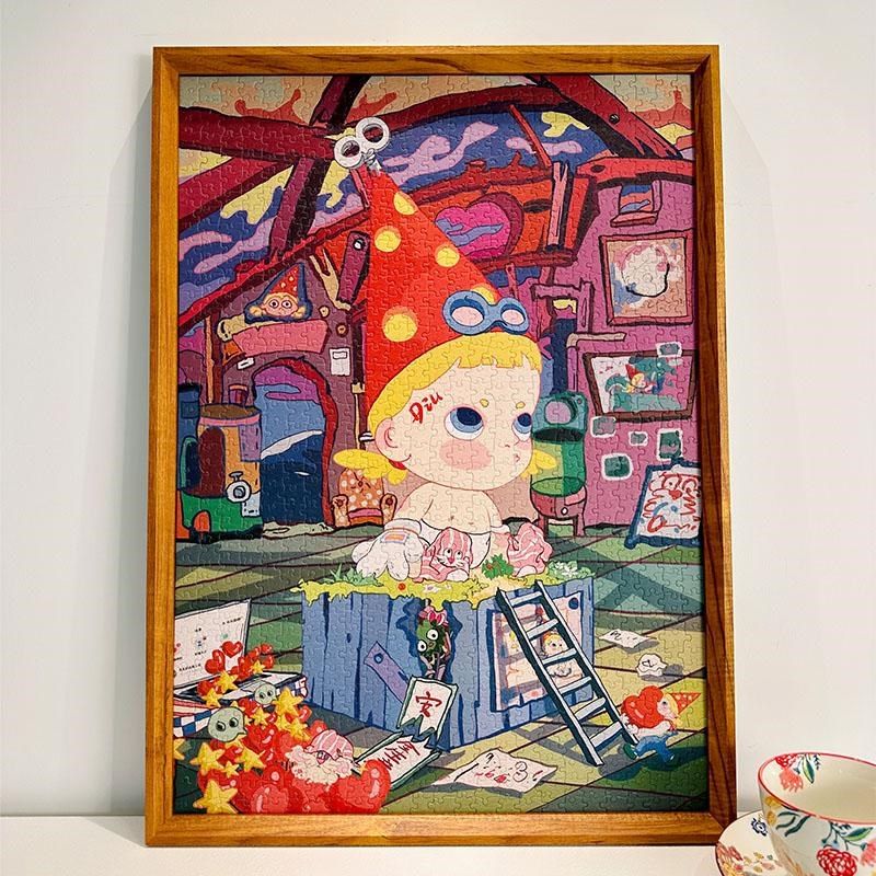 丢丢玩具工坊_蓝卡细闪拼图1000片童趣可爱女生礼物