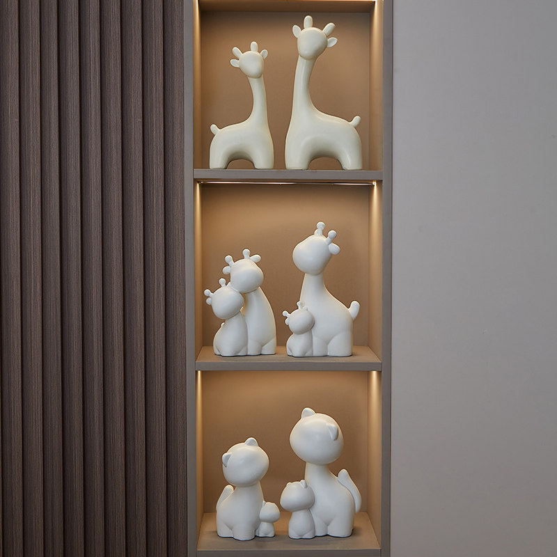 现代简约鹿一对客厅摆件高端大气上档次高级感电视轻W奢酒柜装饰