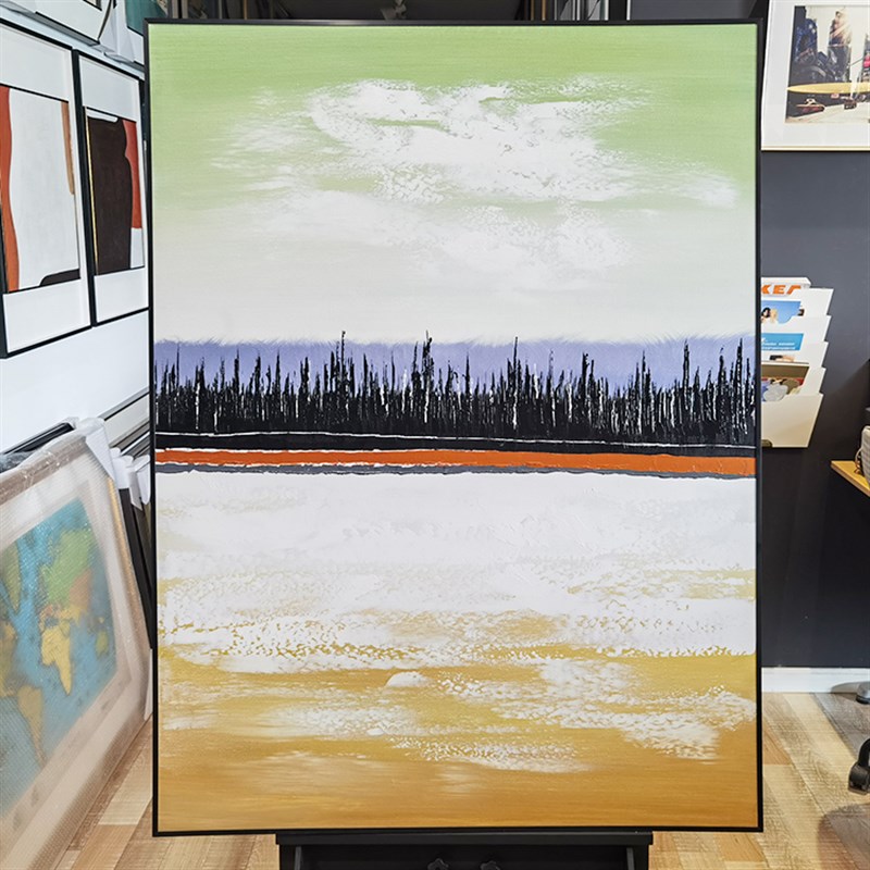 倍丽饰画a/手绘油画/风景大树黑白色块现代抽象客厅玄关过道装饰图片